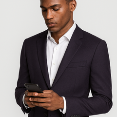 Suit Fabric Raymond Poly Viscose Dobby Color Indigo Lavender