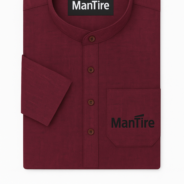 Kurta Fabric Raymond Pure Linen Plain Colour Jam Red