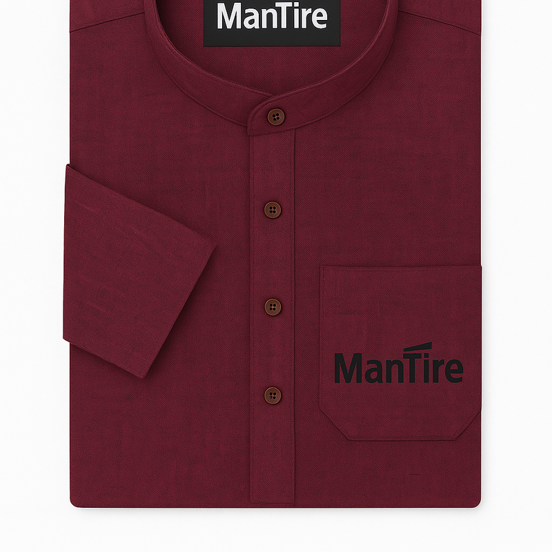 Shirt & Kurta Fabric Raymond Pure Linen Plain Colour Jam Red