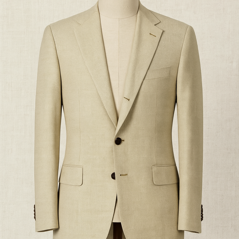 Suit Fabric Raymond Poly Viscose Mild Check Color Camel Cream