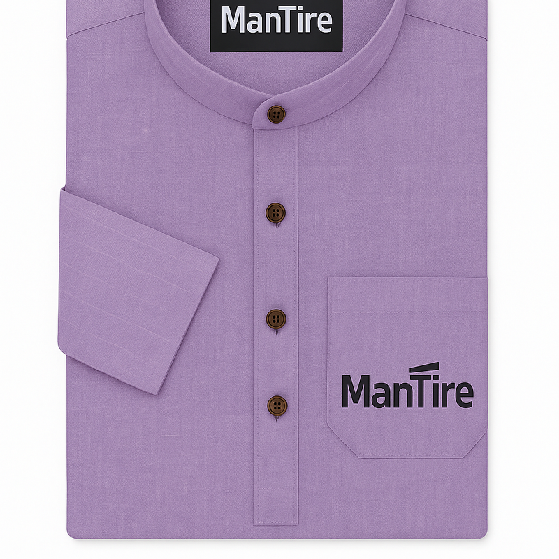 Shirt & KurtaFabric Linen Club Pure Linen Plain Colour Lavender