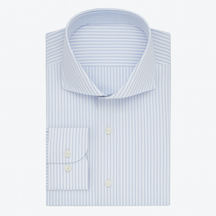 Shirt Fabric ManTire Poly Cotton Wrinkle Free Formal Lining Colour Light Blue N White