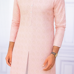 Kurta Fabric ManTire Designer Silk Embroidery Colour Blush Pink