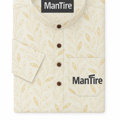 Shirt & Kurta Fabric Linen Club Linen Blended Printed Colour Brown N Off White