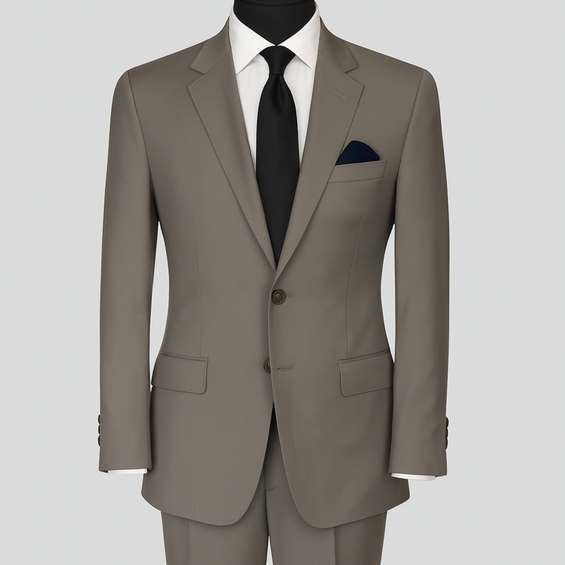 Suit Fabric Raymond Super 100s Merino 52% Wool Plain Color Light Brown
