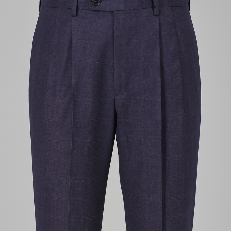 Suiting (1.80 mtr) Trouser Fabric Raymond Poly Viscose Mild Check Colour Plum Wine