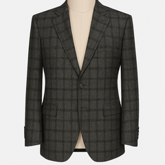 Tweed Blazer Fabric Raymond Wool Blended Broad Check Colour Grey