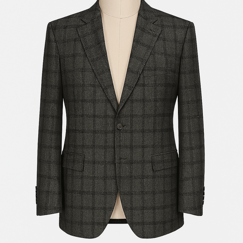 Tweed Blazer Fabric Raymond Wool Blended Broad Check Colour Grey