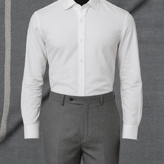 Trouser Fabric Donear Wool Blended Self Texture Colour Grandma Grey