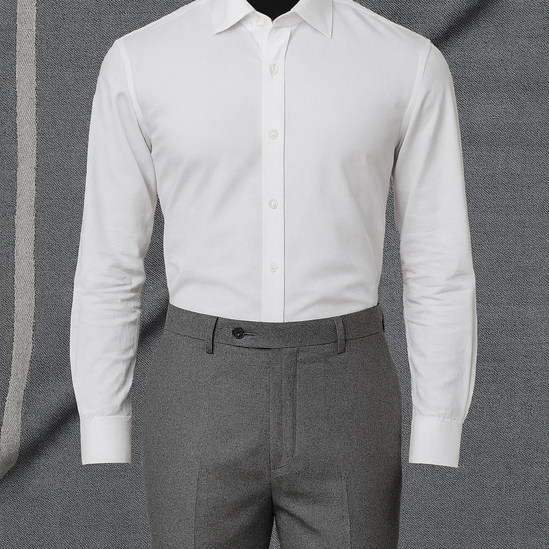 Trouser Fabric Donear Wool Blended Self Texture Colour Grandma Grey