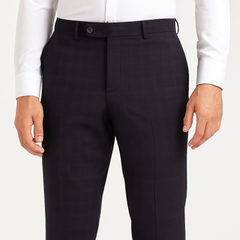 Trouser Fabric Raymond 70s Wool Blended Broad Check Colour Dark Brown