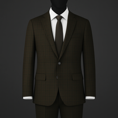 Suit Fabric Raymond Poly Viscose Broad Check Color Mocha Brown