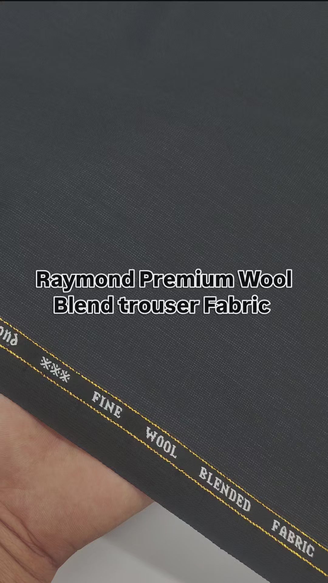 Trouser Fabric Raymond Super 100s Wool Blended Slub Colour Coal Black