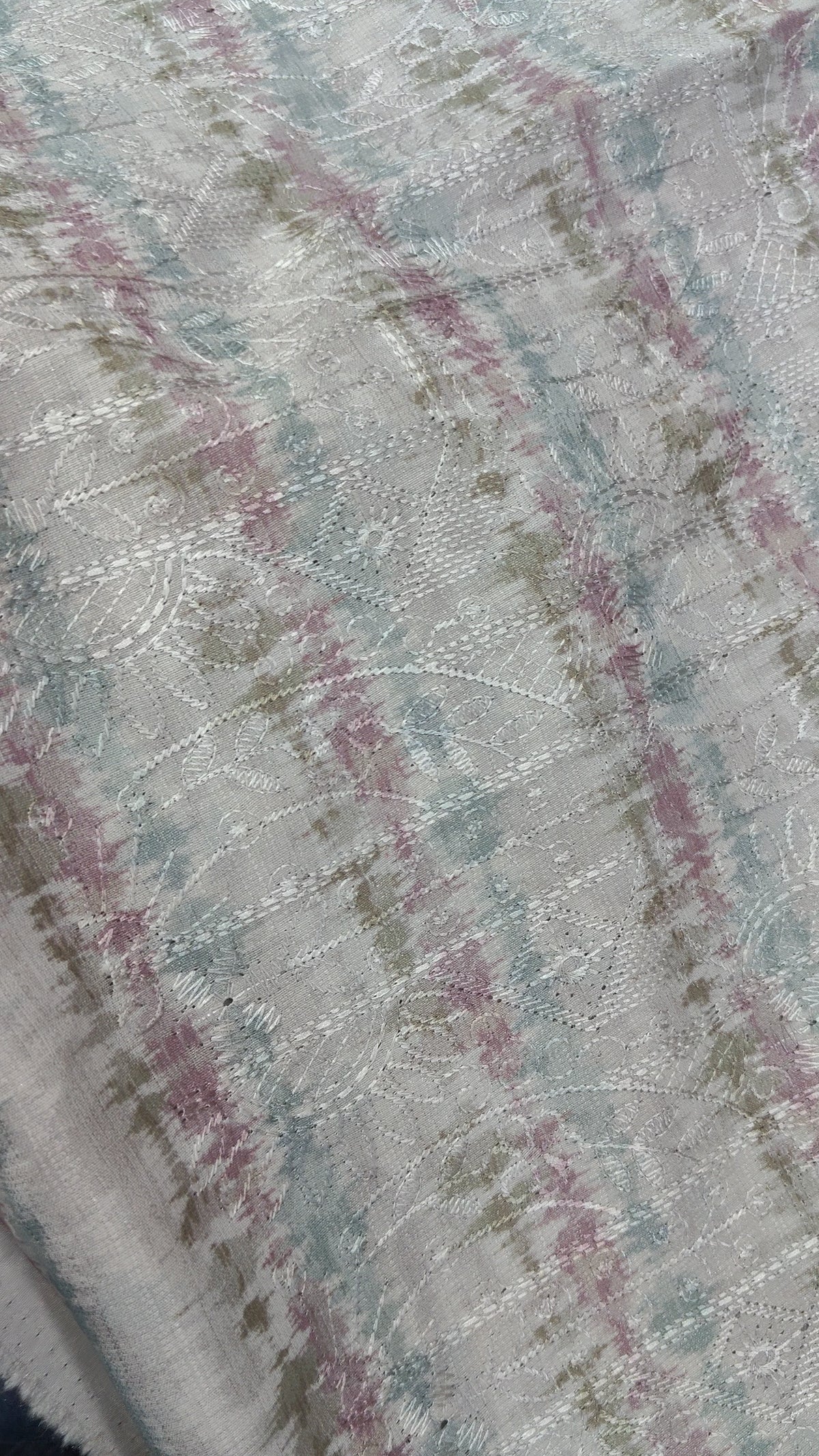 Kurta Fabric ManTire Designer Silk Tie-Dye Embroidery Colour Multicolour