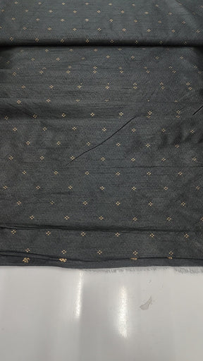 Mantire Men's Premium Raw Silk jackqurad Kurta Pyjama Fabric (Black)
