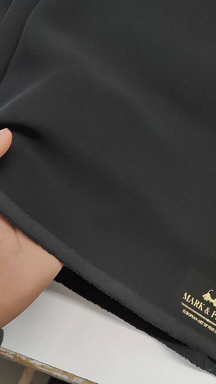 ManTire Premium Designer Bandhgala Suit Fabric With Handwork Colour Black