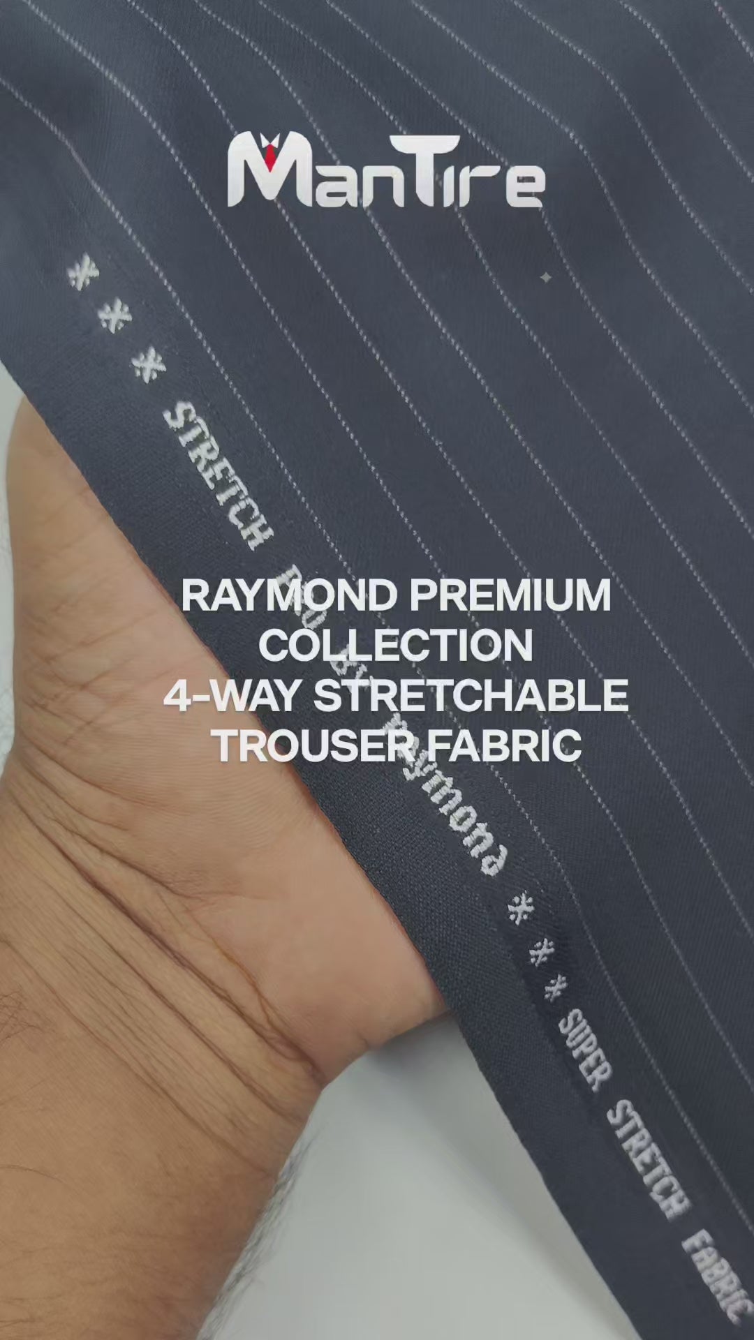 Trouser Fabric Raymond 4Way Stretchable Premium Lining Color Grey
