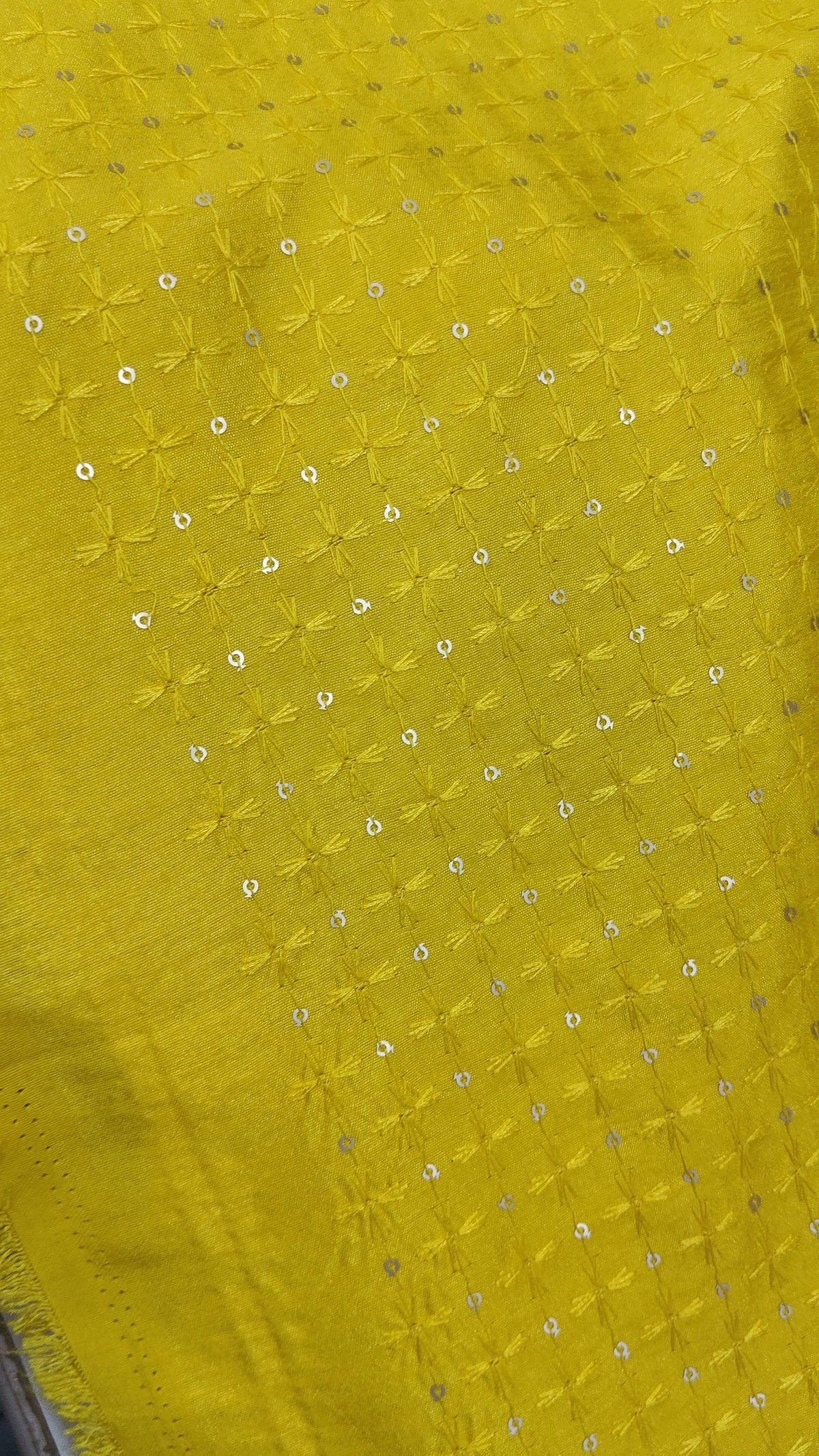 Kurta Fabric ManTire Designer Silk Buti Grid Embroidery Colour Lemon Yellow