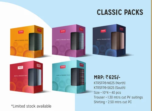 Raymond Men's Pant Shirt Fabric Combo Gift Pack MRP 625/-