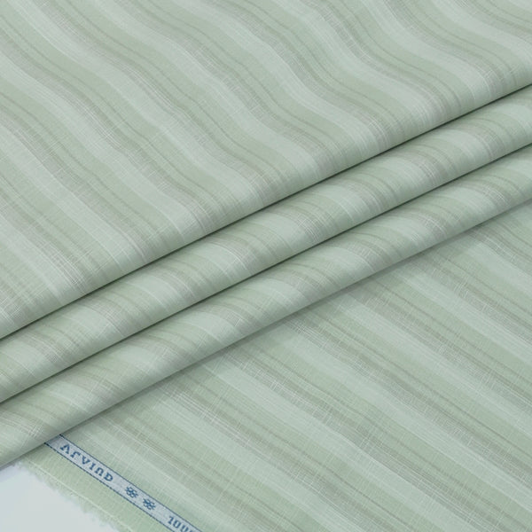 Shirt Fabric Arvind 100% Pure Cotton Broad Lining Colour Laurel Green