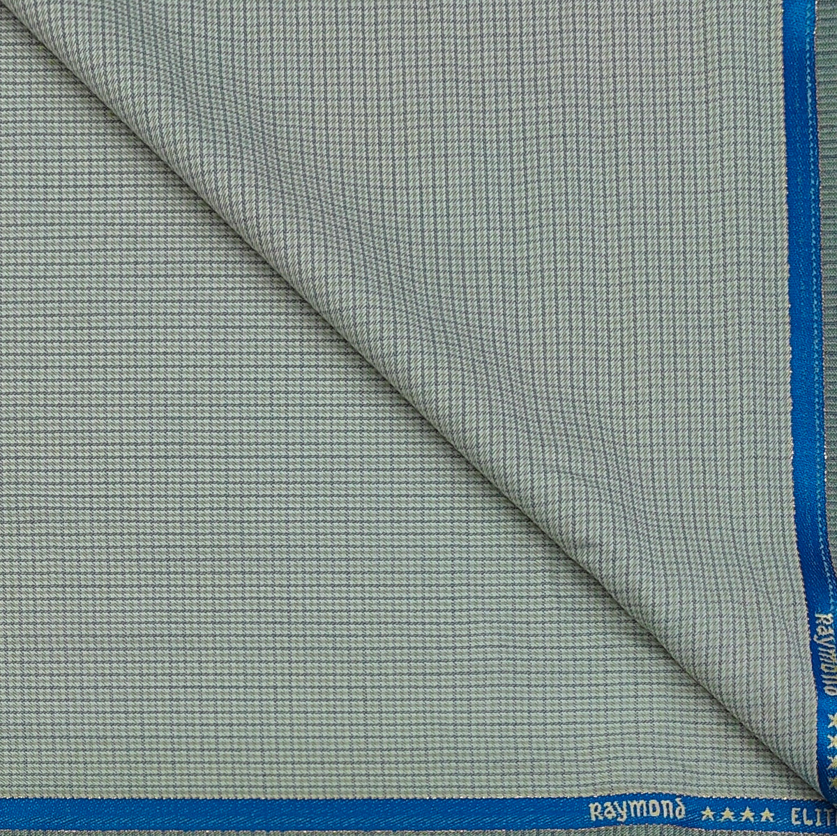 Trouser Fabric Raymond Wool Blended Windowpane Check Colour Muted Pale Green