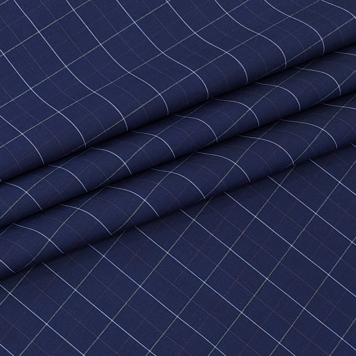 Shirt Fabric Donear Premium 100% Pure Cotton Windowpane Check Colour Dark Space Blue