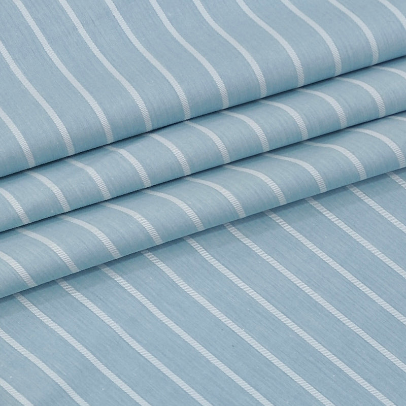 Shirt Fabric Arvind 100% Pure Cotton Pencil Stripes Colour Greyish Blue