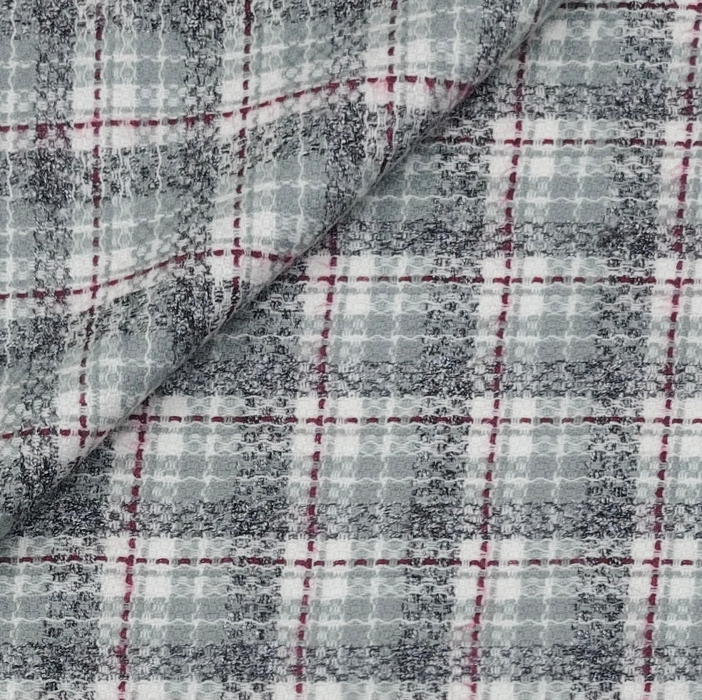 Warm Shirt Fabric Ocm Tartan Check Colour Charcoal Grey N White