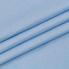 Shirt Fabric Arvind 100% Pure Cotton Micro Check Colour Light Blue
