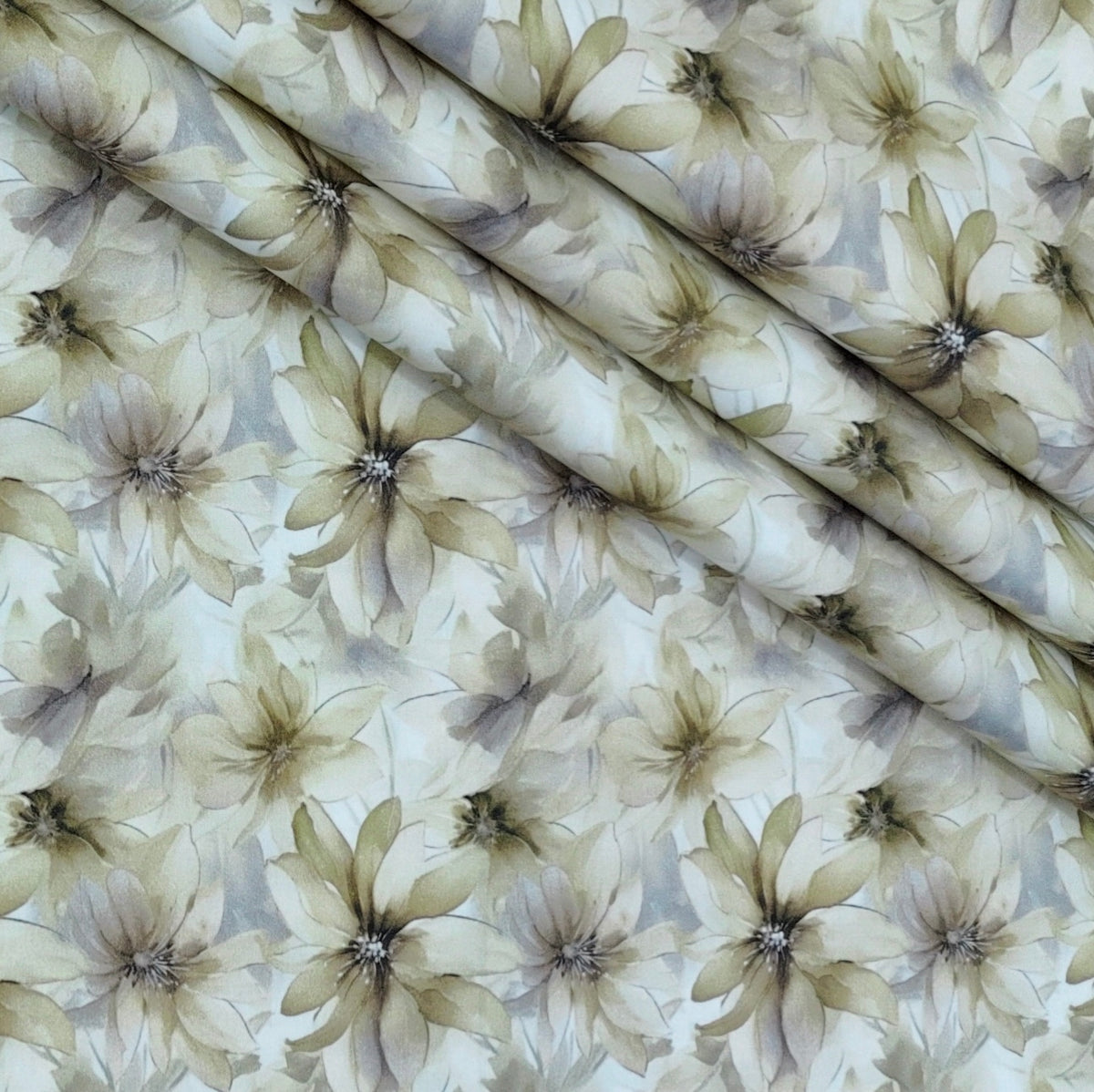 Shirt Fabric Soktas Finest 60s Giza Cotton Digital Print Colour Muted Green
