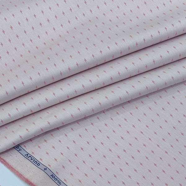 Shirt Fabric Arvind 100% Pure Cotton Dobby Colour Dusty Pink