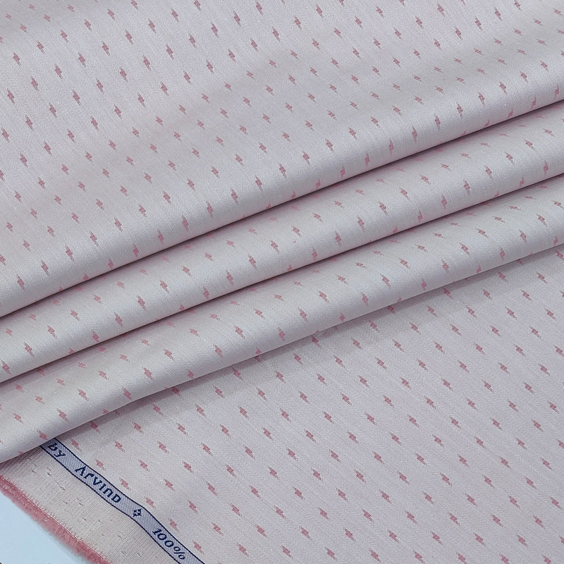 Shirt Fabric Arvind 100% Pure Cotton Dobby Colour Dusty Pink