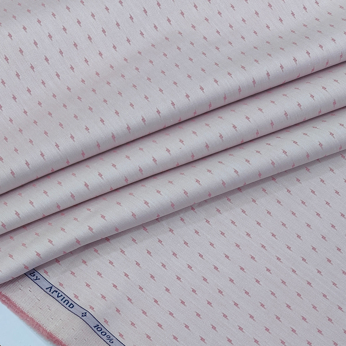 Shirt Fabric Arvind 100% Pure Cotton Dobby Colour Dusty Pink