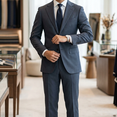 Suit Fabric Raymond Super Luxurious 40% Rich Wool Plain Color Greyish Blue