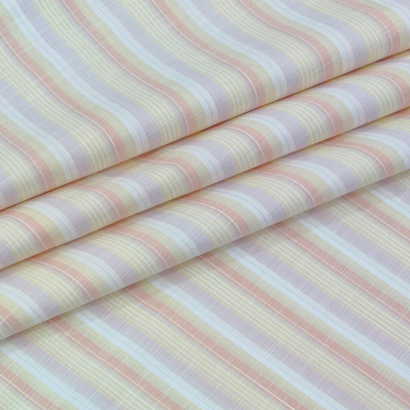 Shirt Fabric Arvind 100% Pure Cotton Candy Stripes Colour Multicolour