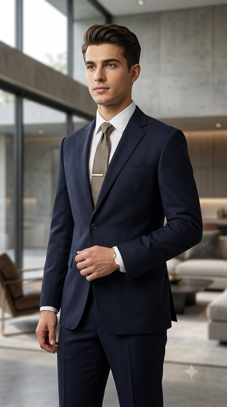 Suit Fabric Raymond Exotic Super 200s Count Luxurious 70% Rich Wool Self Dotted Color Dark Space Blue
