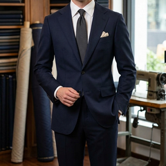 Suit Fabric Raymond Exotic Super 120s Count Luxurious 60% Rich Wool Plain Color Dark Blue