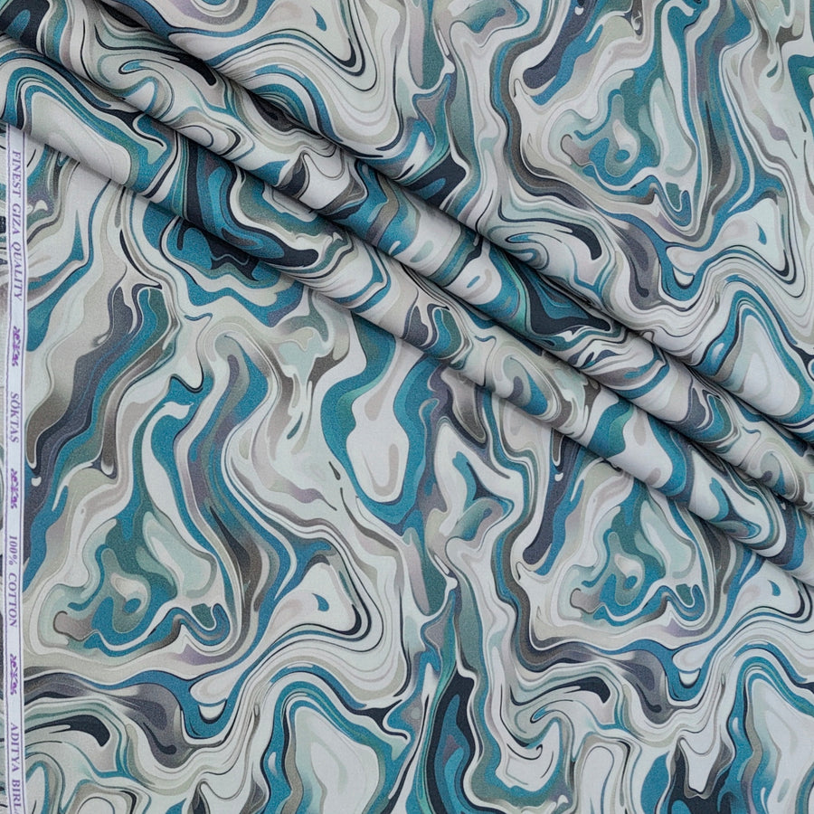 Shirt Fabric Soktas Finest 60s Giza Cotton Digital Print Colour Multicolour