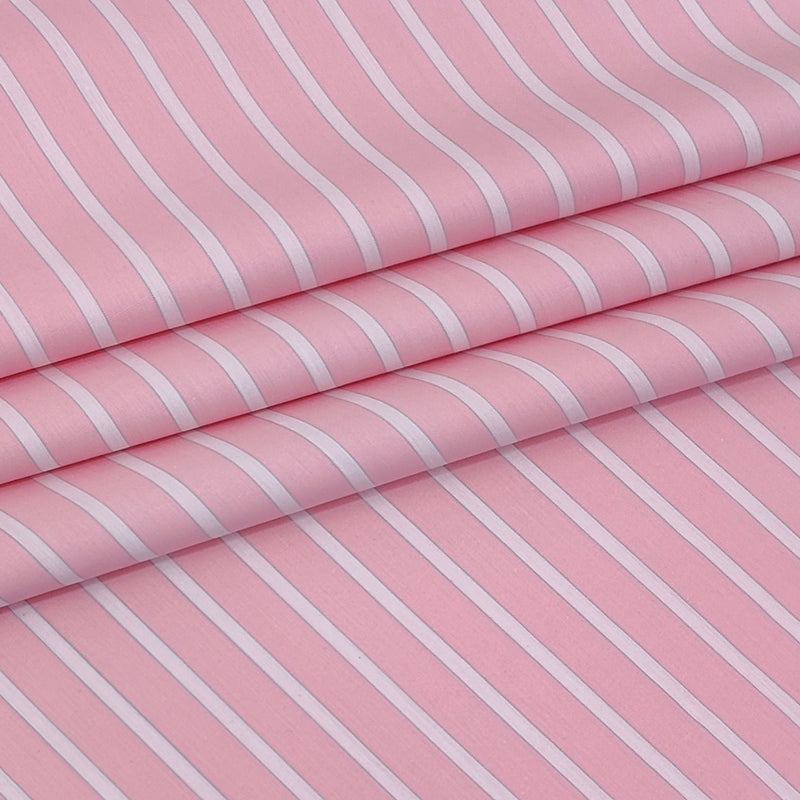 Shirt Fabric Donear Premium 100% Pure Cotton Bengal Stripes Colour Baby Pink