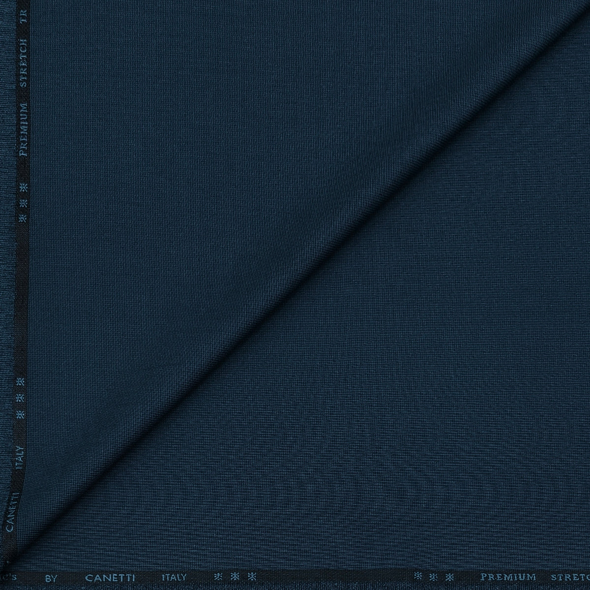 Trouser Fabric Canetti Italy Luxury TR Self Textured Colour Teal Blue