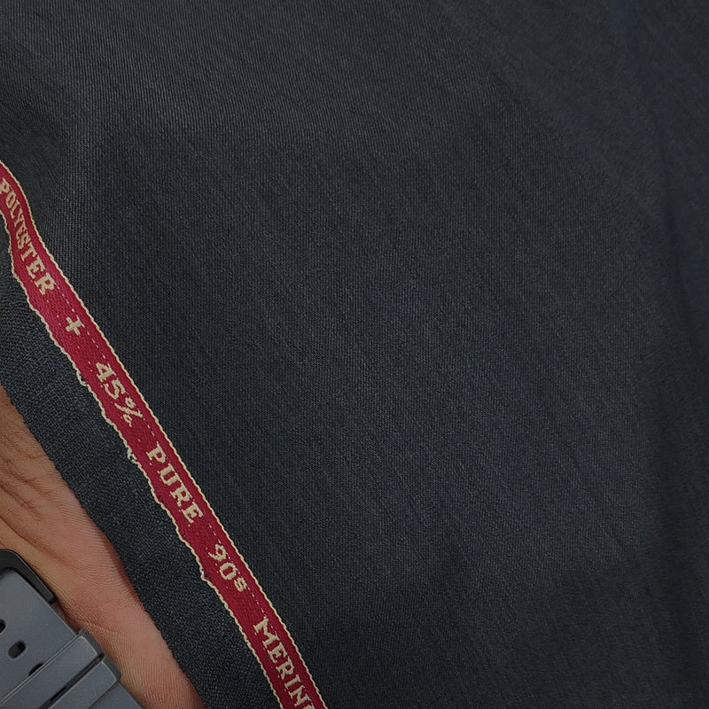 Suit Fabric Raymond Exotic Super 90s Count Luxurious 45% Rich Wool Self Slub Color Steel Grey