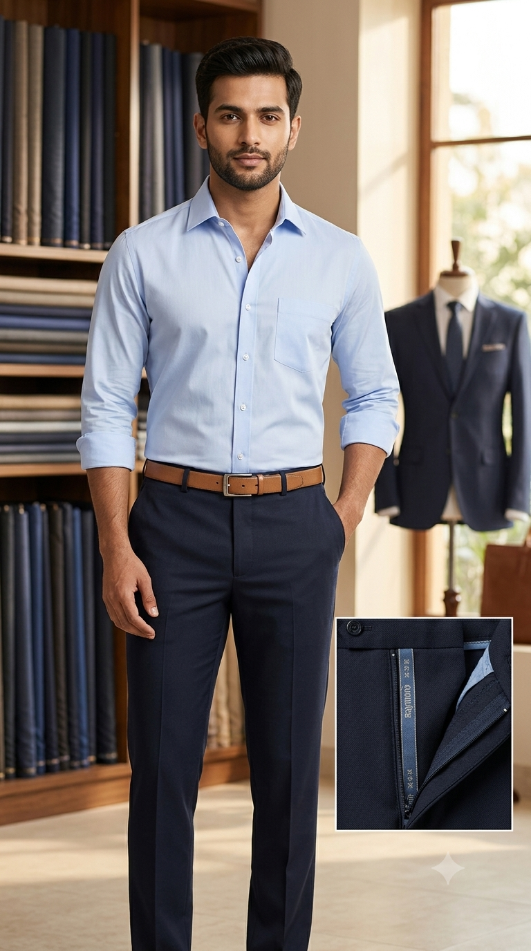 Raymond Exotic Premium Super 120s Count 30% wool Plain Suiting Fabric Colour Dark Night Blue