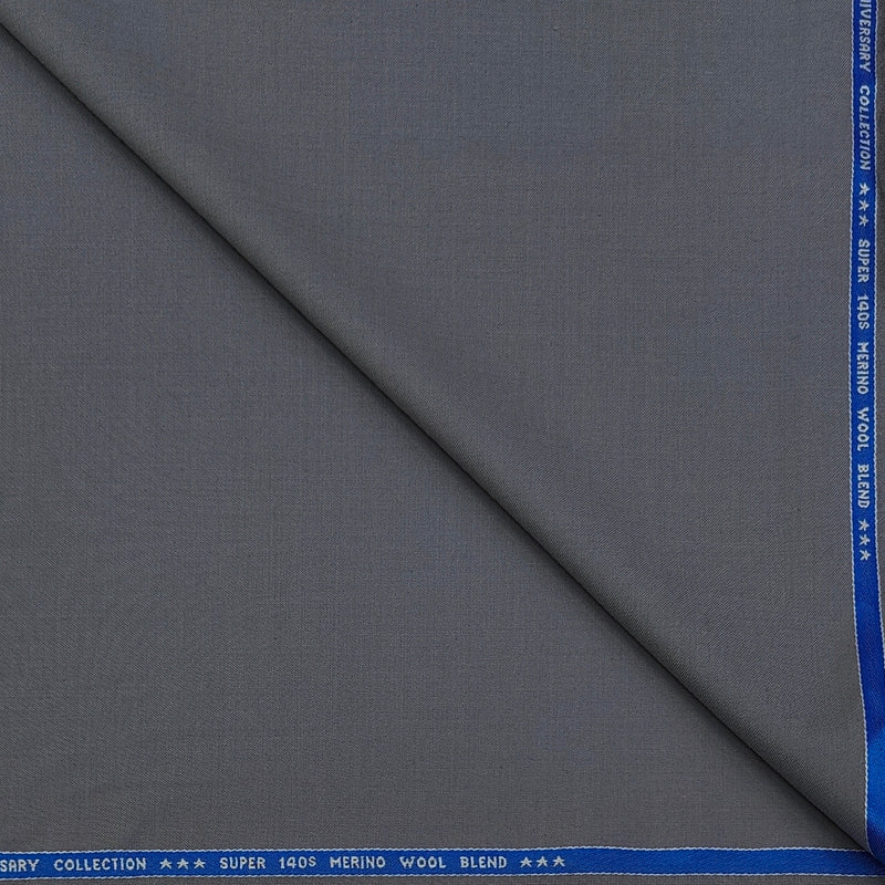 Suit Fabric Raymond Exotic Super 140s Count Luxurious 40% Rich Wool Plain Color Charcoal Grey