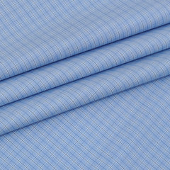 Shirt Fabric Donear Premium 100% Pure Cotton Windowpane Check Colour Blue