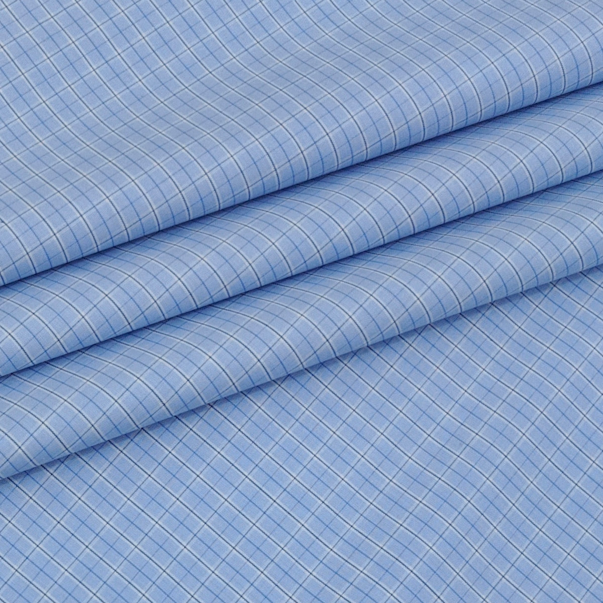 Shirt Fabric Donear Premium 100% Pure Cotton Windowpane Check Colour Blue