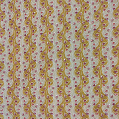 ManTire Men's Designer Silk Embroidery Harvest Gold Yellow color Kurta Fabric