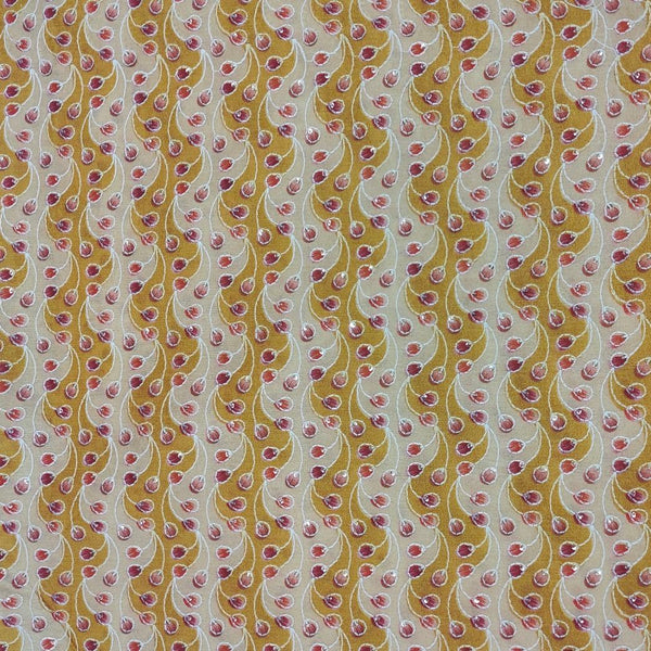 ManTire Men's Designer Silk Embroidery Harvest Gold Yellow color Kurta Fabric