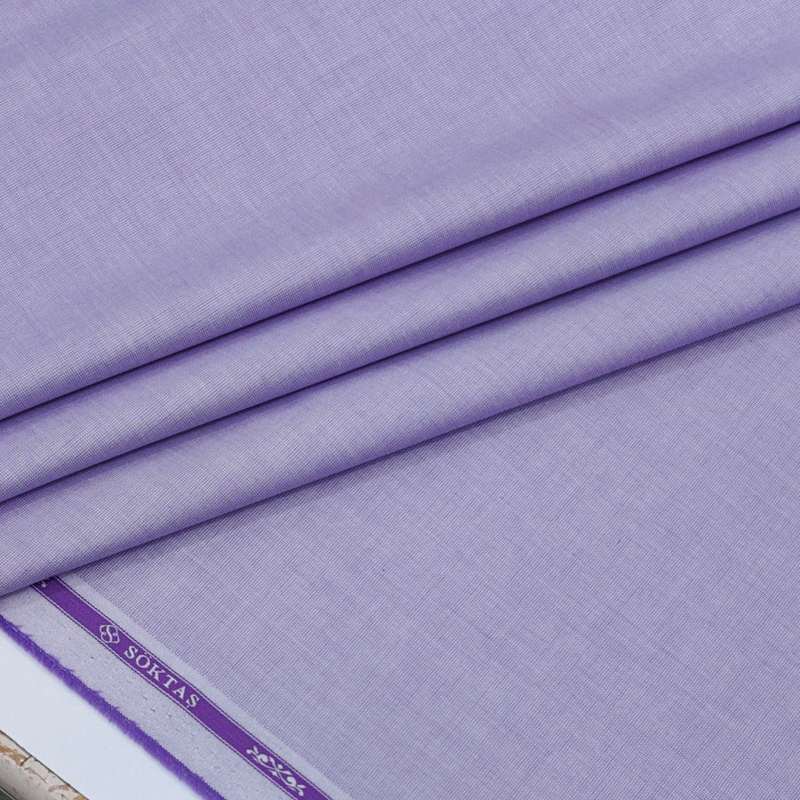 Shirt Fabric Soktas 100% Cotton Oxford Weave Colour Lavender