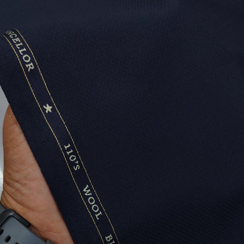 Trouser Fabric OCM Exotic Premium Super 110s Count 45% Merino Wool Dobby Color Dark Blue