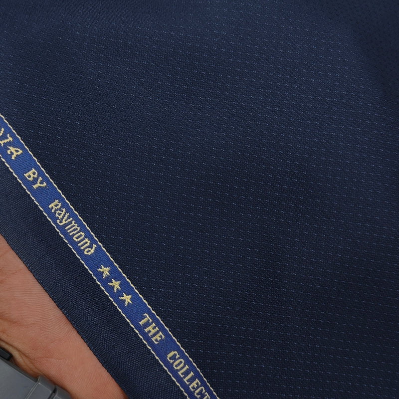 Suit Fabric Raymond Super Luxurious 42% Rich Wool Micro Dobby Color Space Blue
